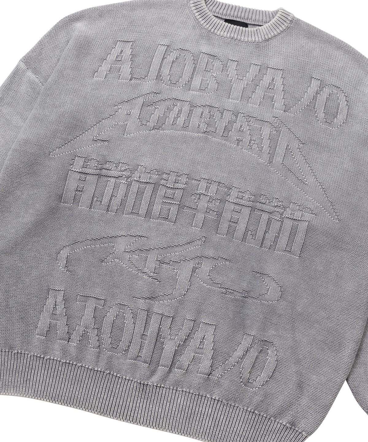 아조바이아조(AJOBYAJO) [PBA] Five AJO Logos Washed Sweater [LIGHT GREY]