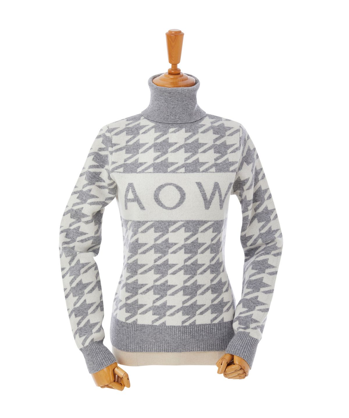에이오더블유(AOW) HOUNDTOOTH CASHMERE KNIT PULLOVER