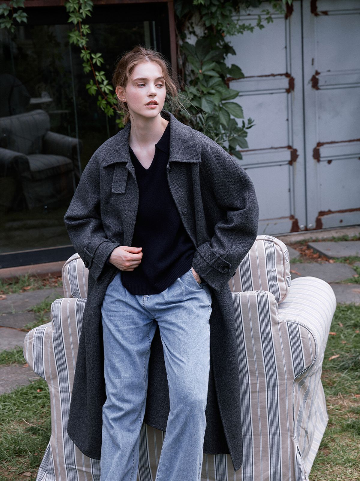 르니나(LENINA) BARRIE wool balmacaan handmade coat_2colors