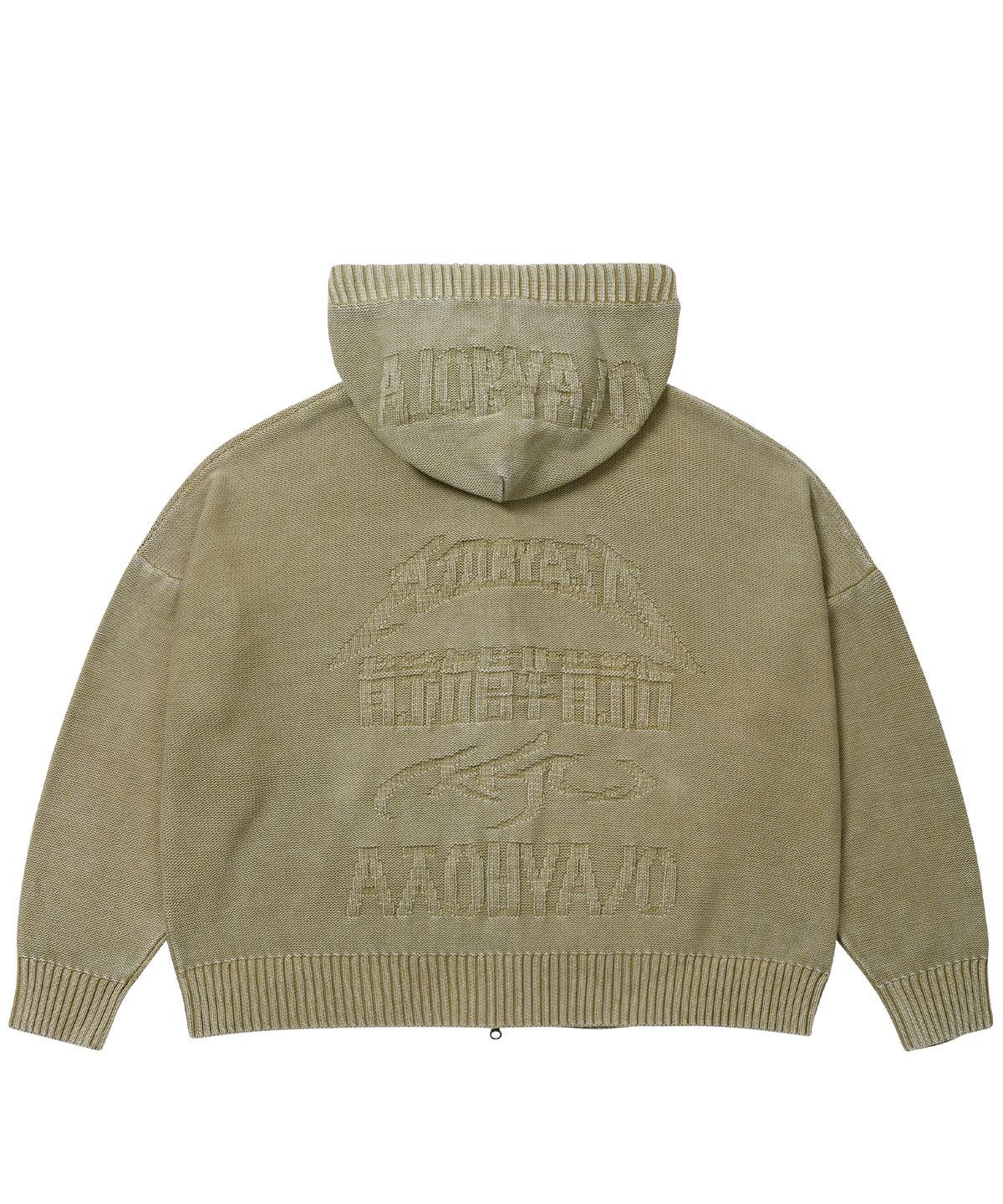아조바이아조(AJOBYAJO) [PBA] Five AJO Logos Washed Zip-Up Hoodie [LIGHT KHAKI]