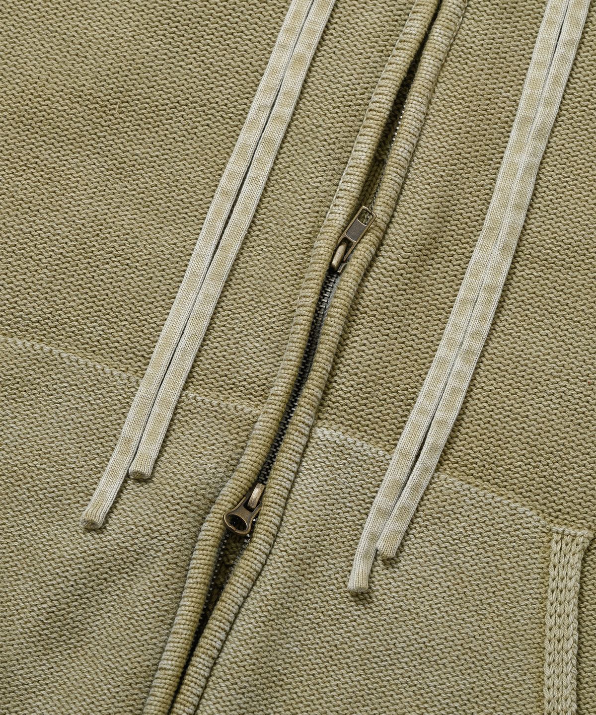 아조바이아조(AJOBYAJO) [PBA] Five AJO Logos Washed Zip-Up Hoodie [LIGHT KHAKI]