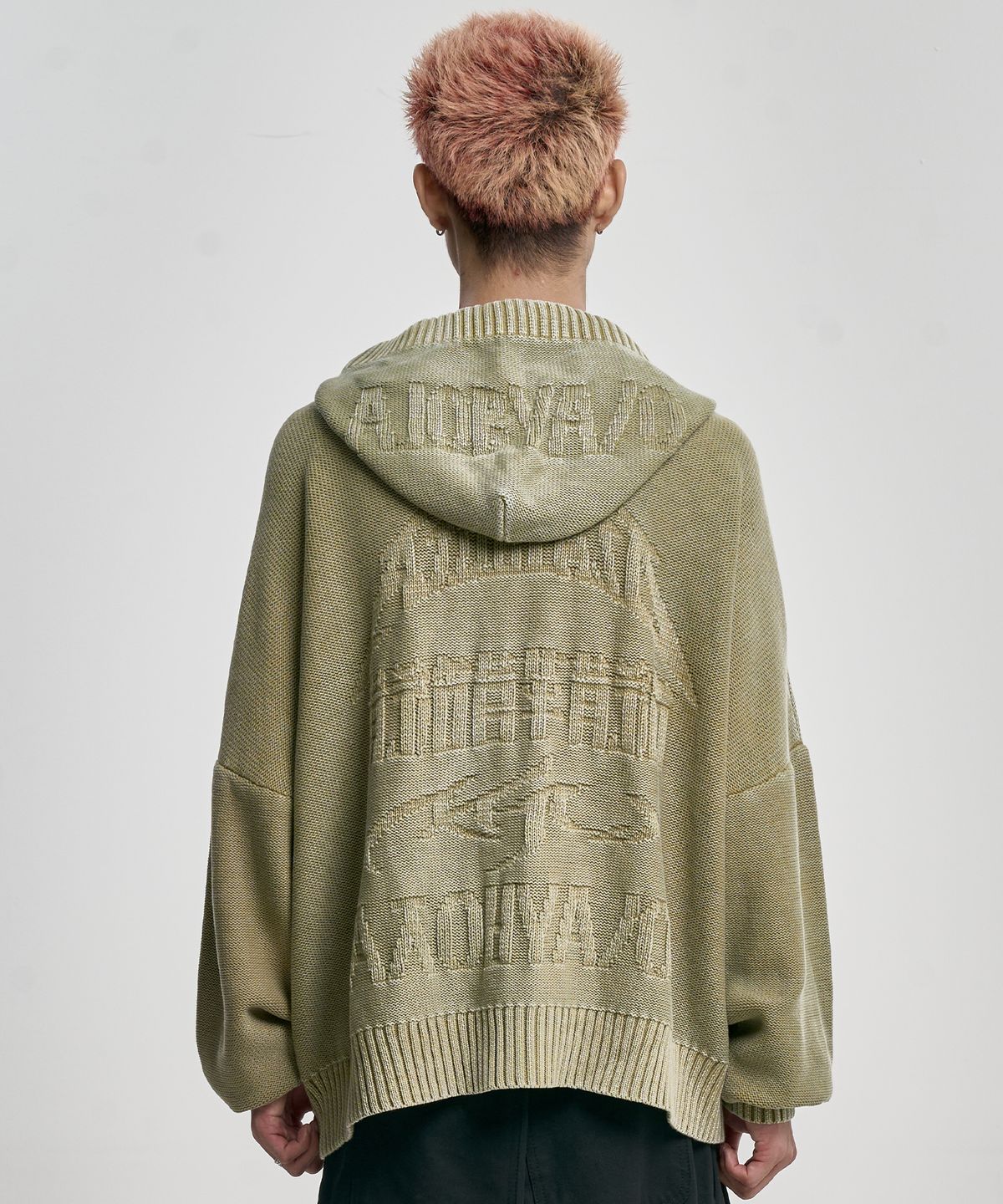 아조바이아조(AJOBYAJO) [PBA] Five AJO Logos Washed Zip-Up Hoodie [LIGHT KHAKI]