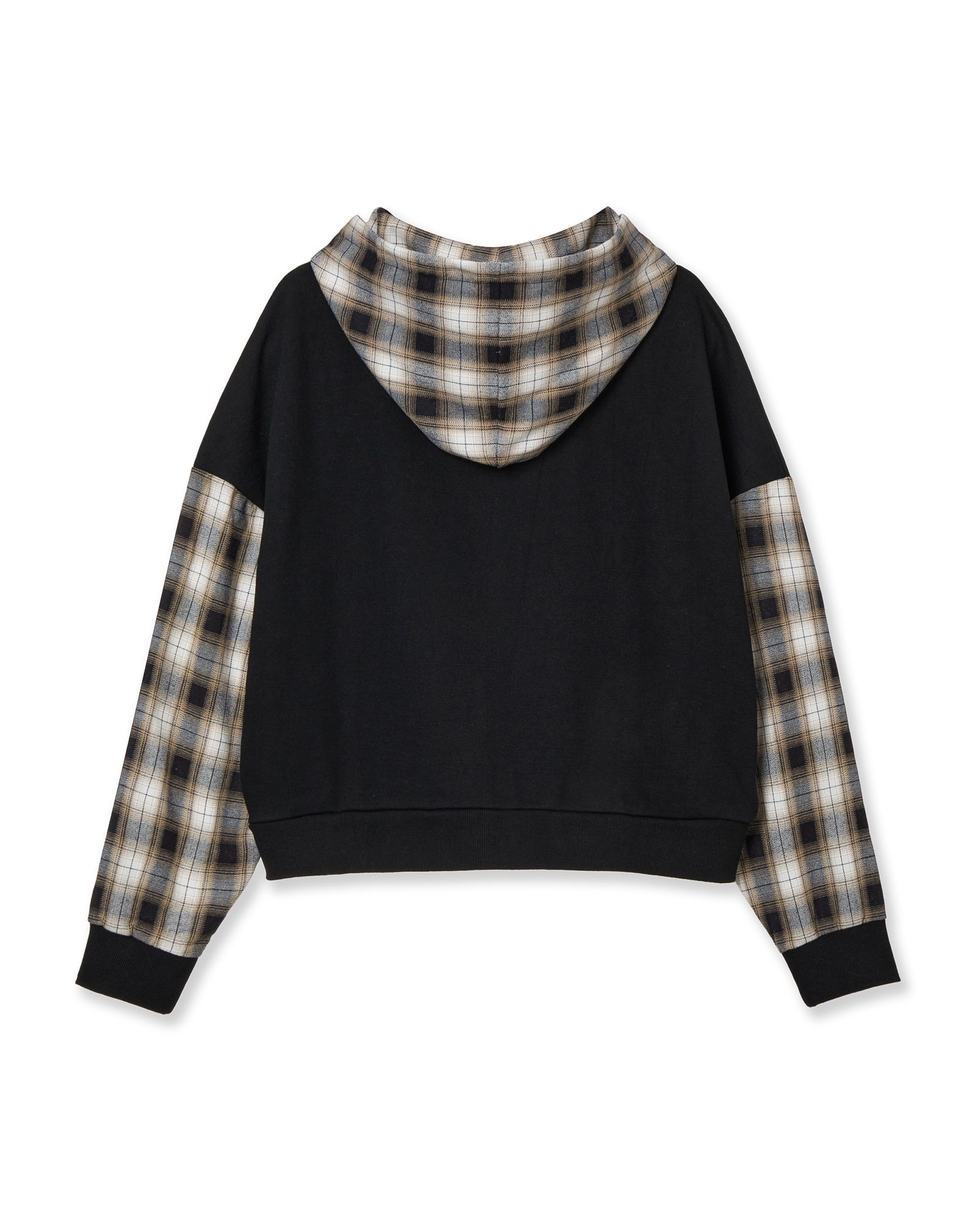 ● AEAE ● CHECK HOOD JUMPER MUSINSA | AEAE CHECK PATCHWORK HOOD ZIP-UP [BLACK]