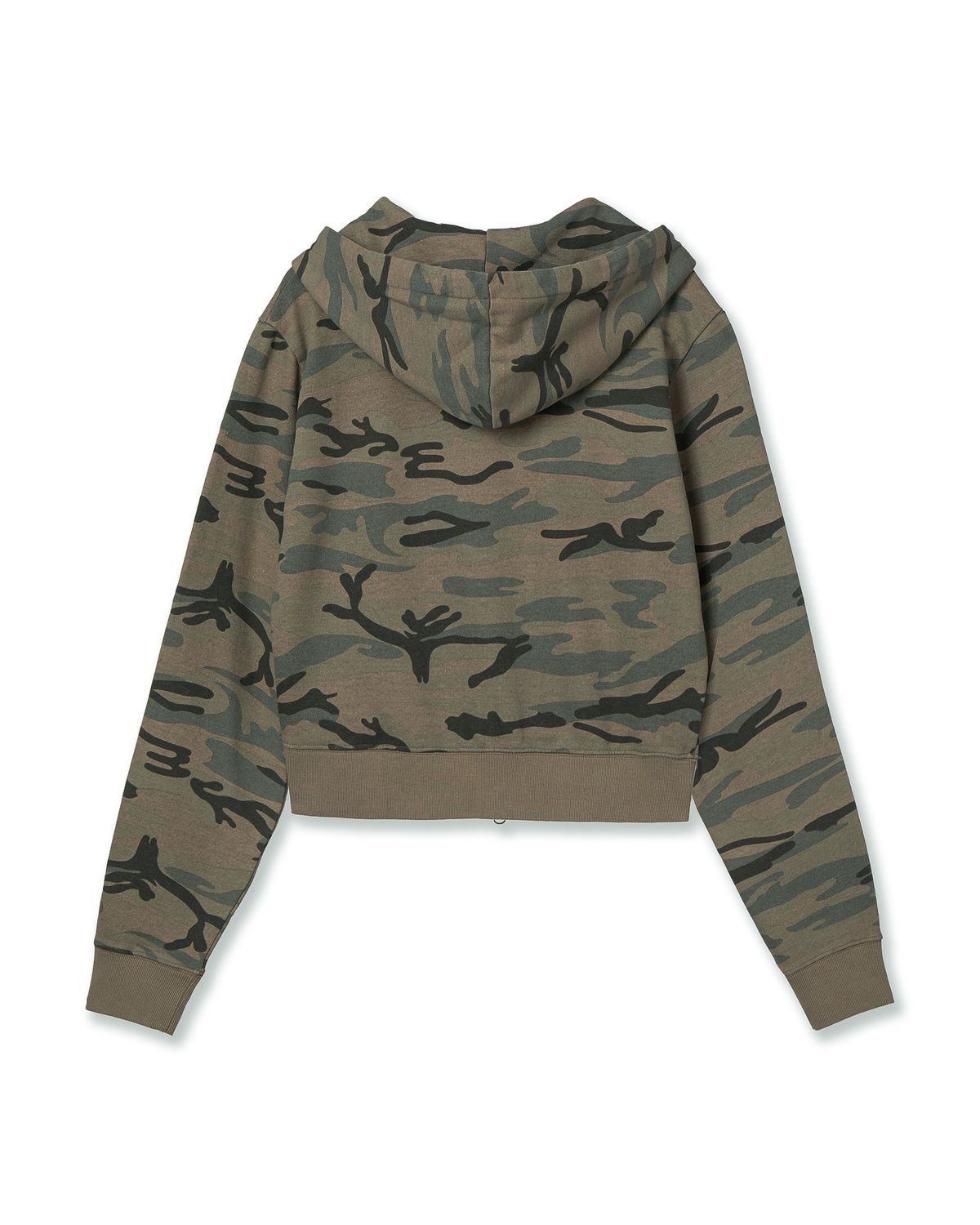 에이이에이이(AEAE) WEB LOGO CROP HOOD ZIP UP [CAMO BEIGE]