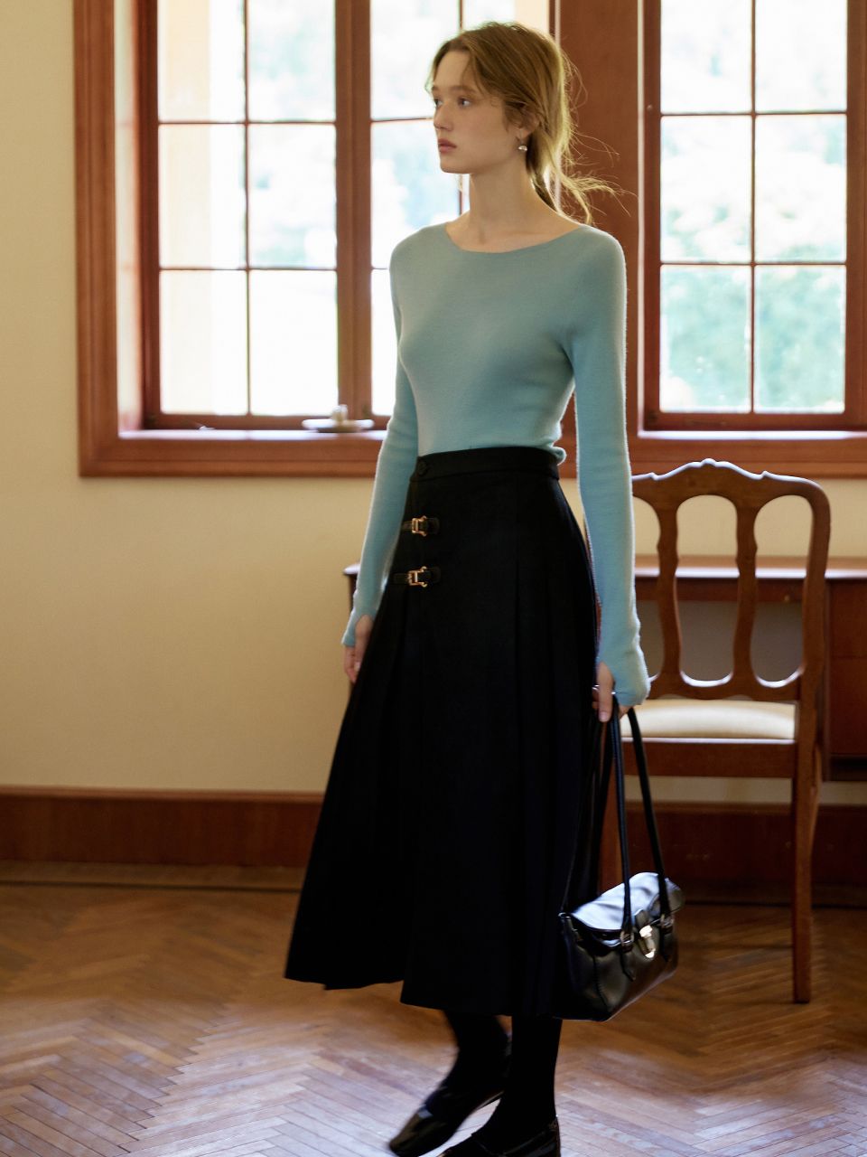 スカート LENINA LAZY buckle skirt_BLACK MUSINSA公式 | LENINA LAZY buckle skirt_BLACK