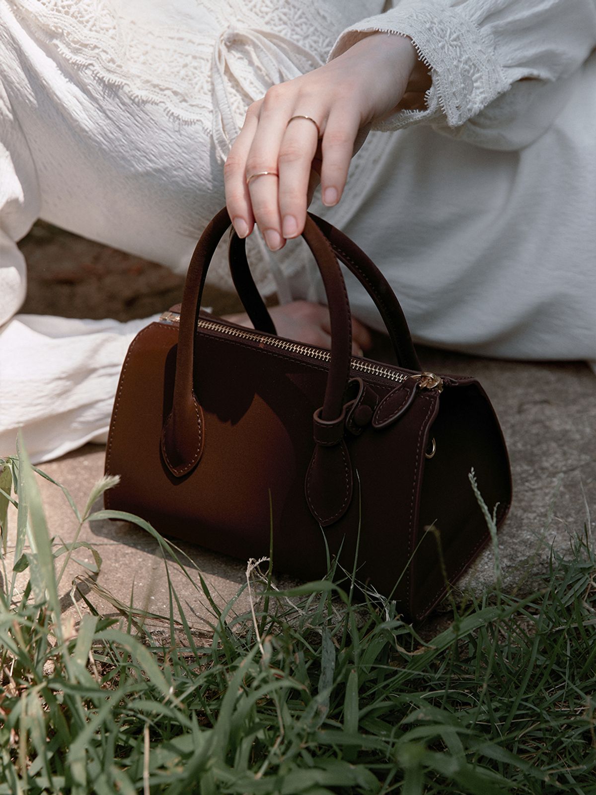 르니나(LENINA) BESSIE mini tote cross bag_BROWN
