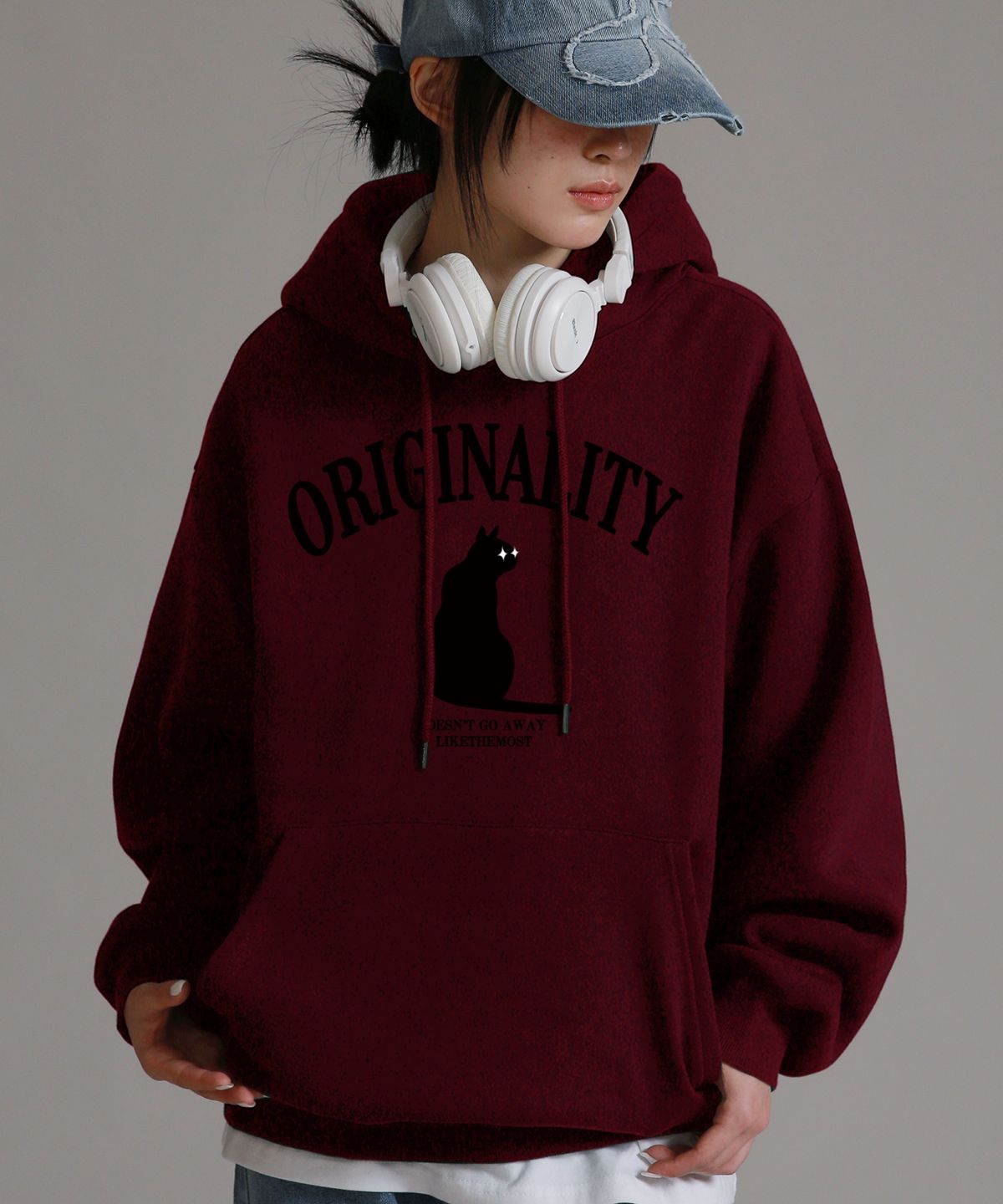 라이크더모스트(LIKE THE MOST) 원캣 오버핏 후디_4colors