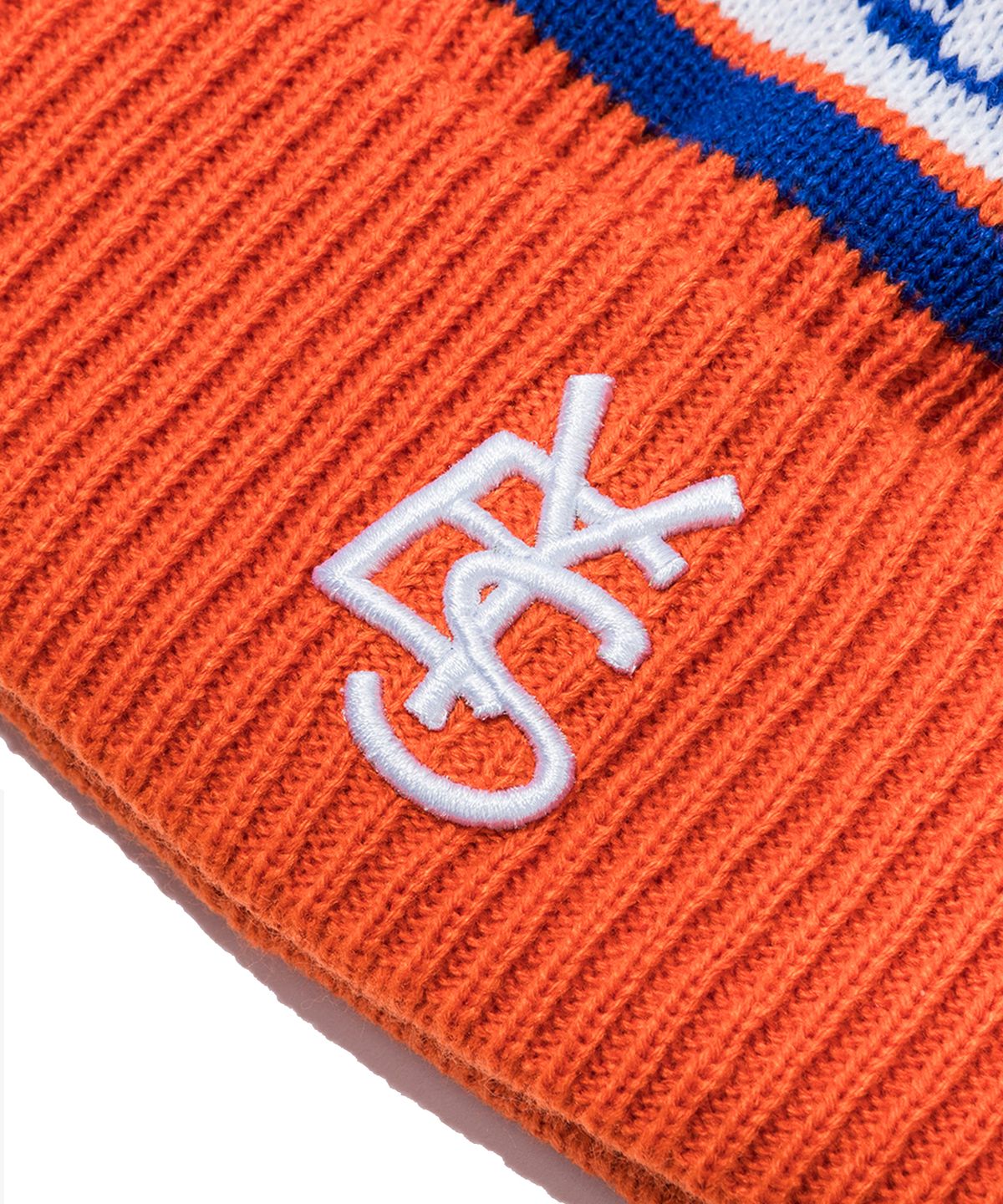 예스아이씨(YESEYESEE) YESEYESEE x Newera Y.E.S Jacquard Pompon Knit Beanie Orange