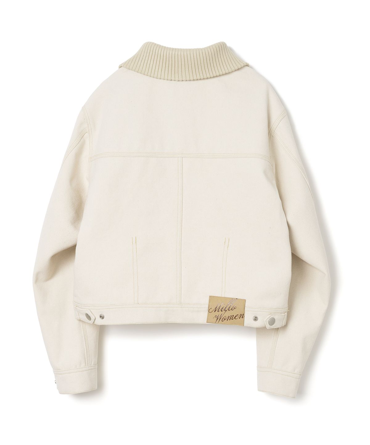 밀로 우먼(MILLO WOMEN) 니트 믹스 워크 자켓 [아이보리]