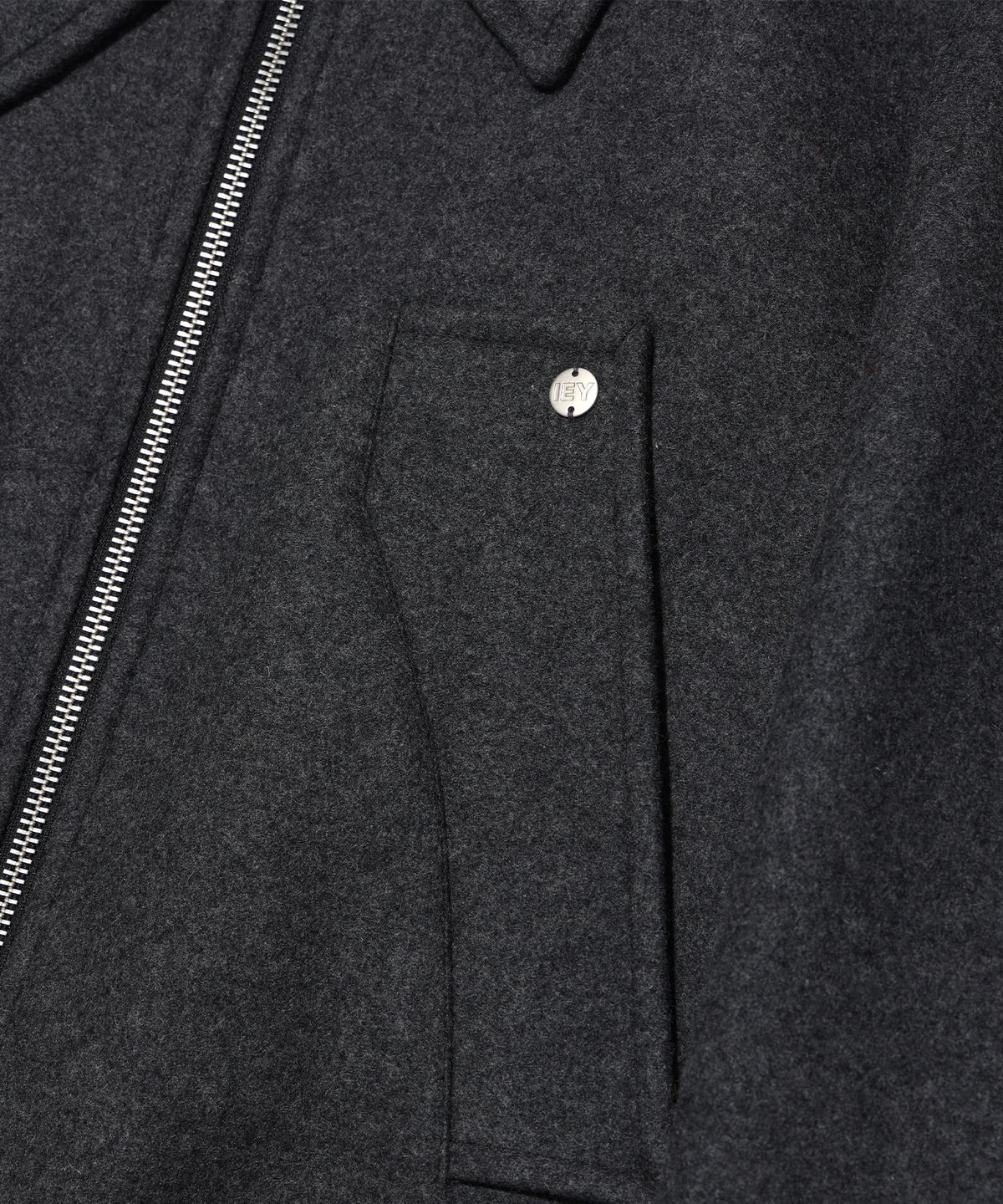 이에이(IEY) TAP WOOL JACKET Melange Grey