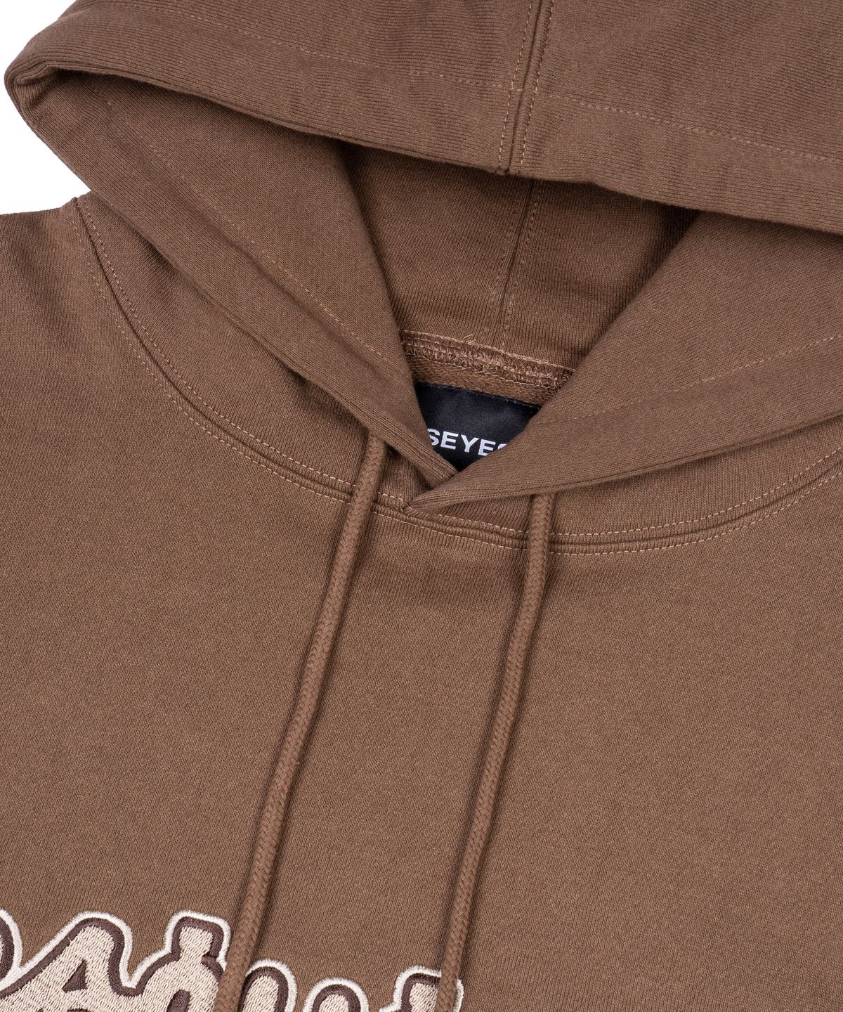 예스아이씨(YESEYESEE) WID x Y.E.S Trumpet Logo Hoodie Brown