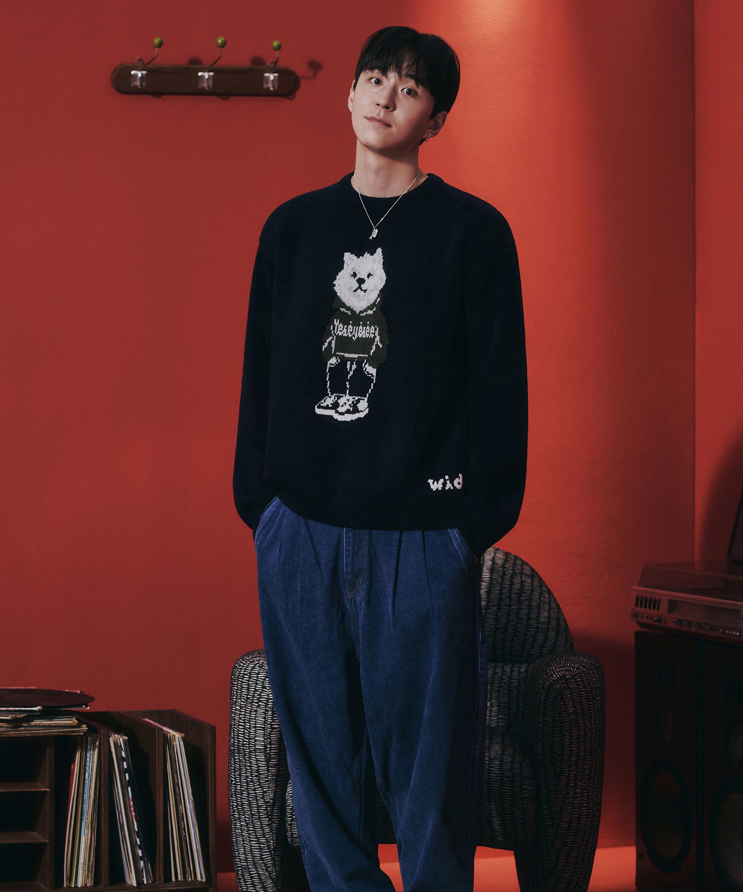 【YESEYESEE】 WID x Y.E.S Dog Graphic Knit Pullover ★送料込 MUSINSA | YESEYESEE WID x Y.E.S Dog Graphic Knit Pullover Navy