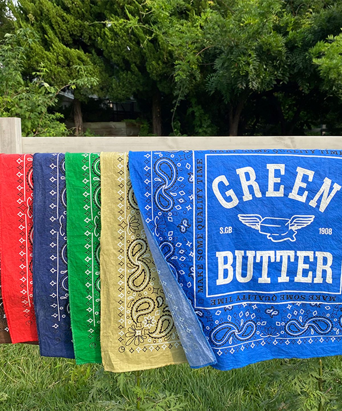 그린버터(GREENBUTTER) Butter Wing Bandana (Beige)