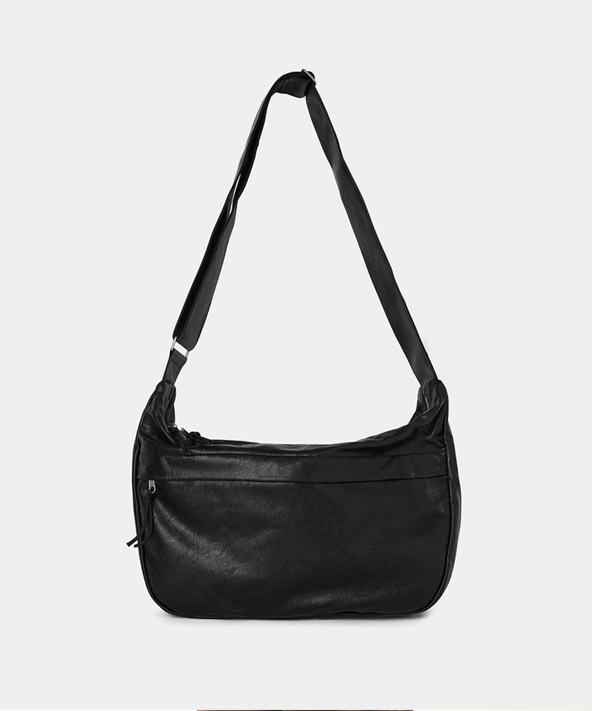 메종미네드(MAISON MINED) LEATHER HOBO BAG BLACK