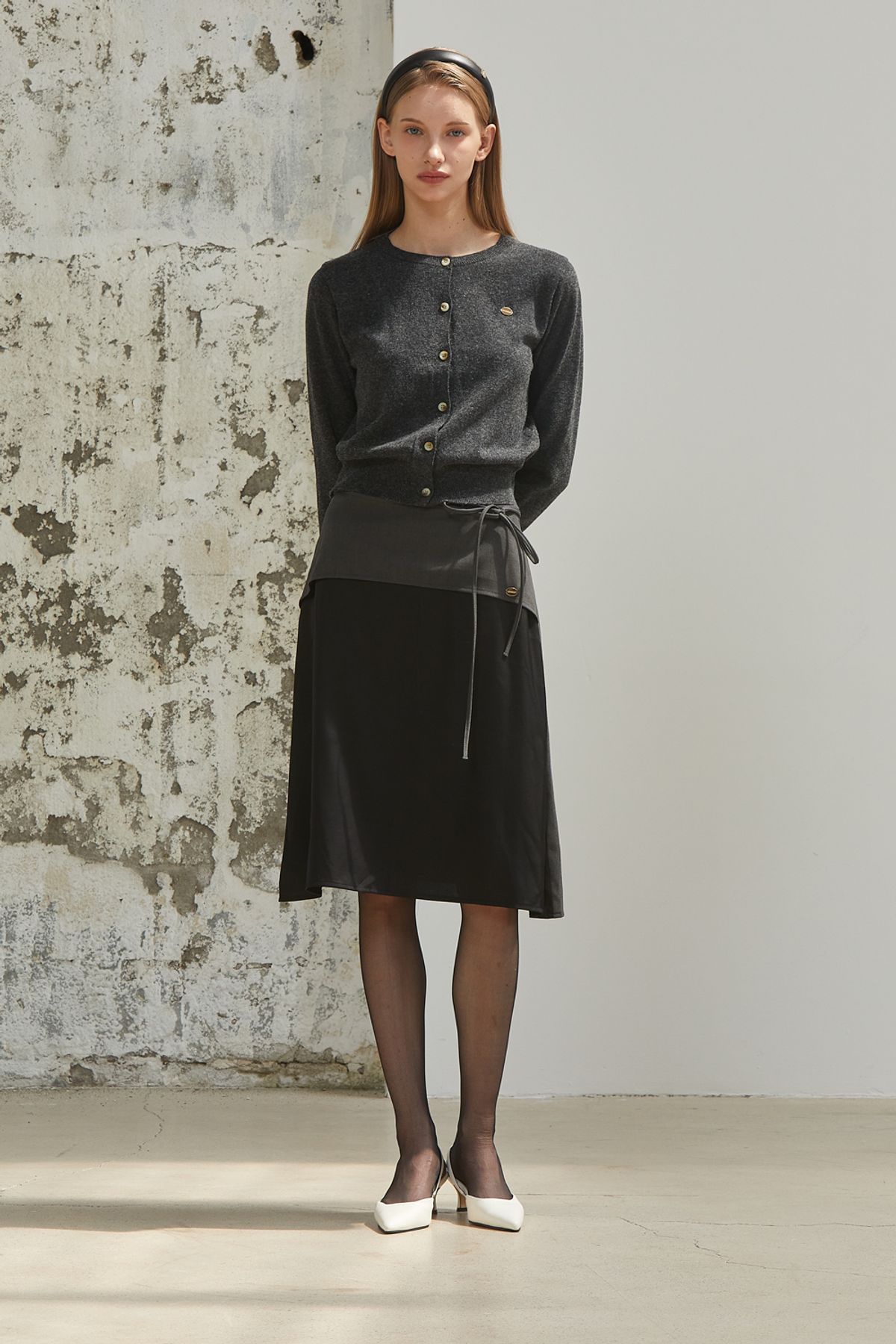 아노에틱(ANOETIC) MODIFY STRING SKIRT_BLACK