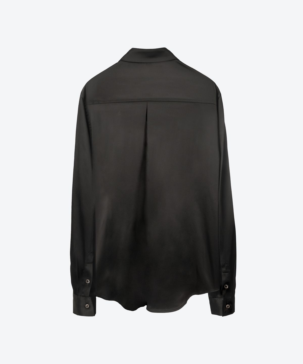 언티지(UNTAGE) 실크 플리츠 셔츠[Black(UNISEX)]_UTS-FS32