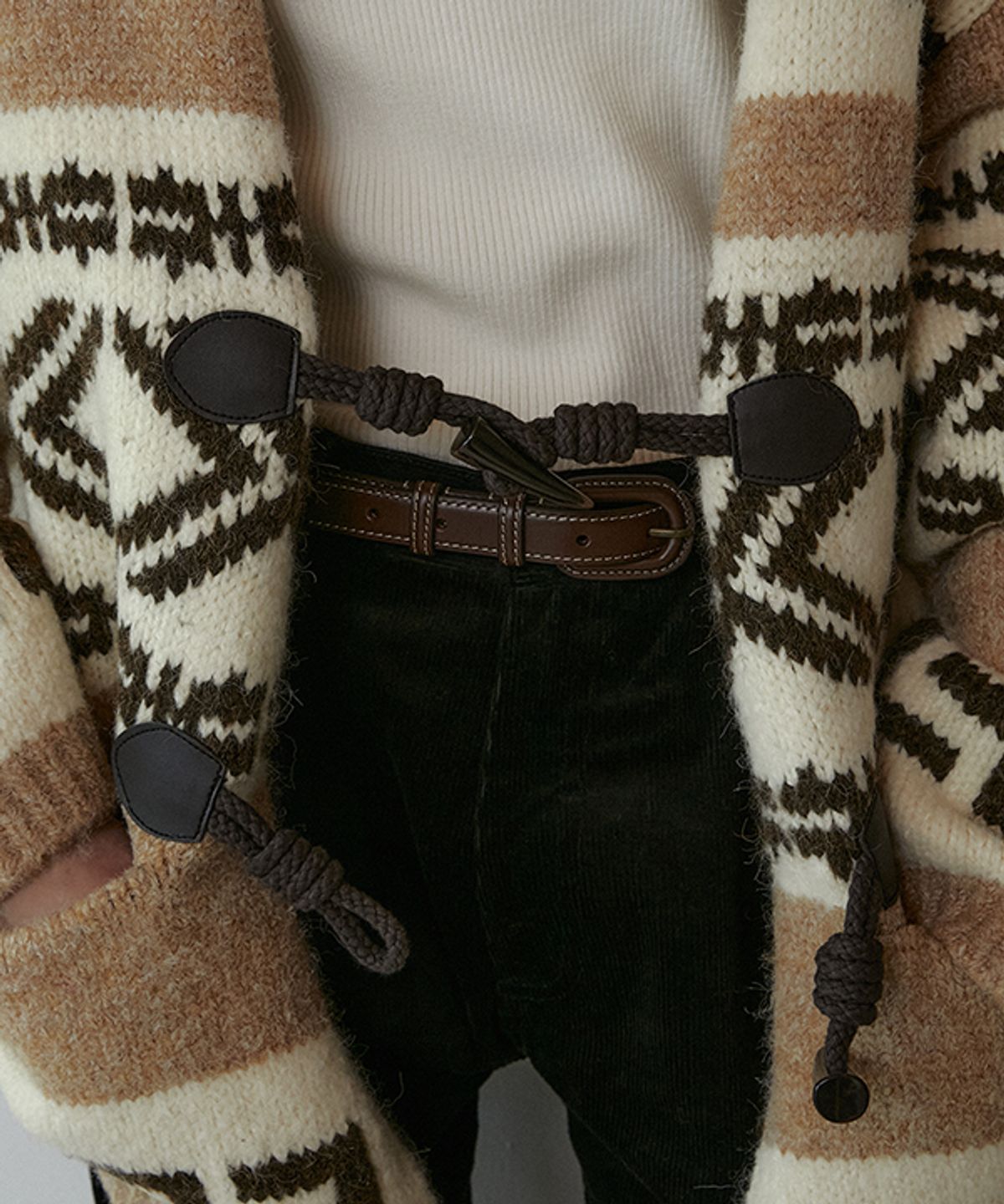 그린버터(GREENBUTTER) Classic Cow Leather Belt (Brown)