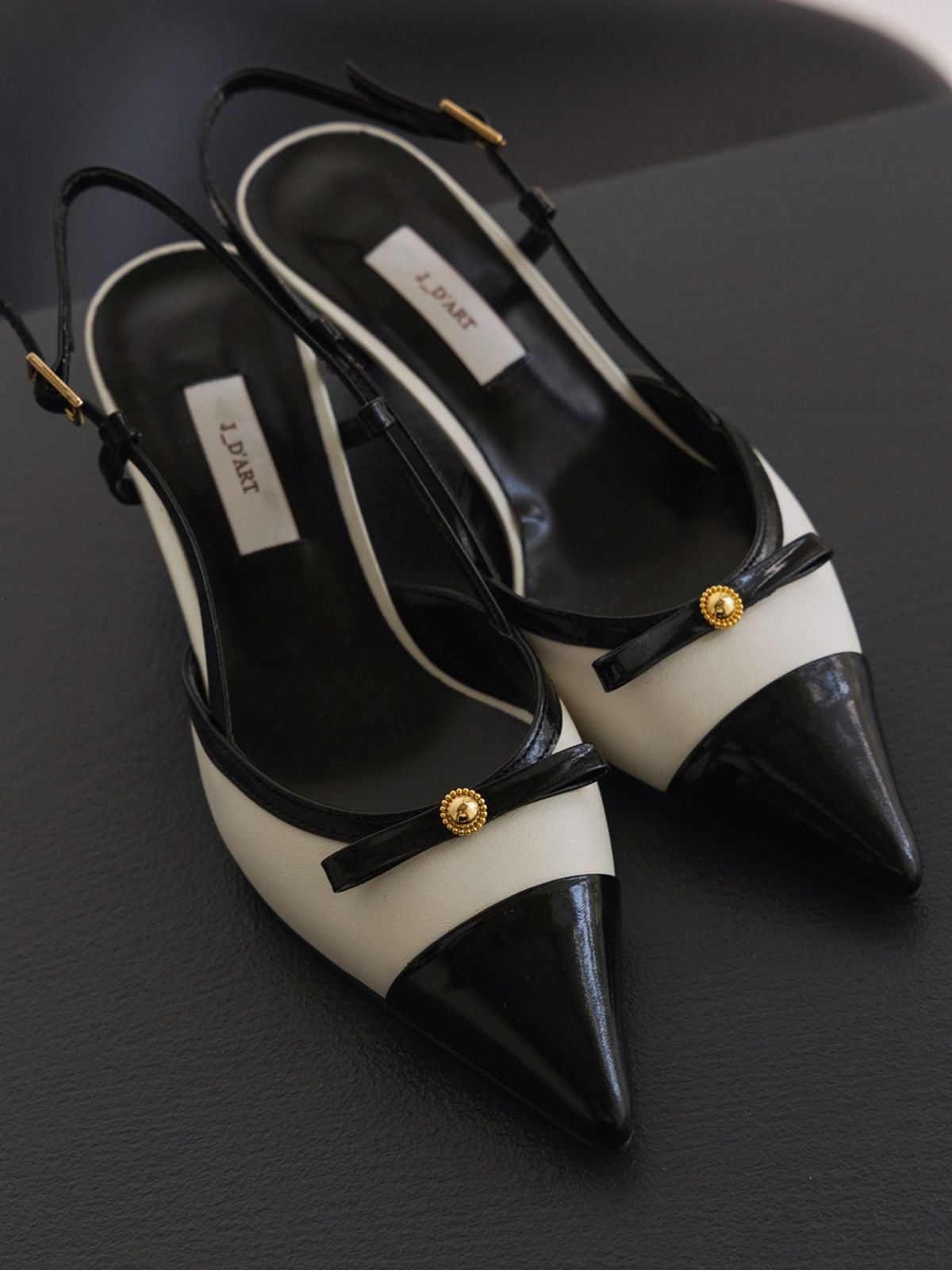 쥬다르(JEU DART) rina ribbon slingback combi