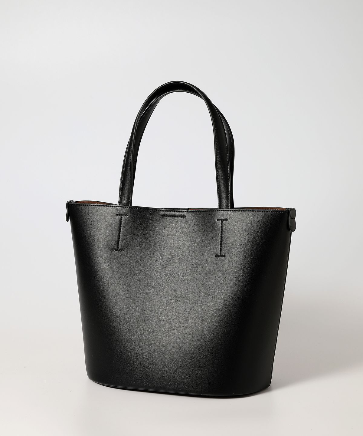옐로우스톤(YELLOWSTONE) Vegan leather Handle Bucket bag - Black