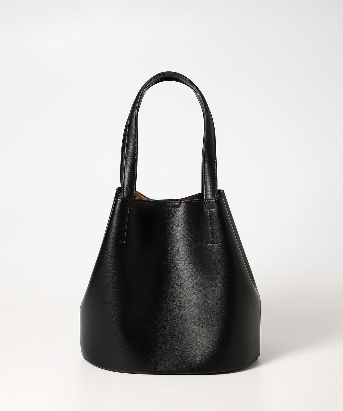 옐로우스톤(YELLOWSTONE) Vegan leather Handle Bucket bag - Black