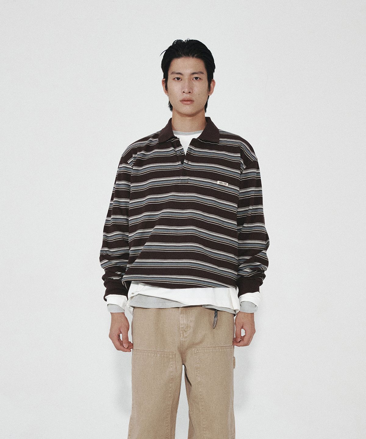 호이테(HEUTE) HET JASPER STRIPE POLO (BROWN)