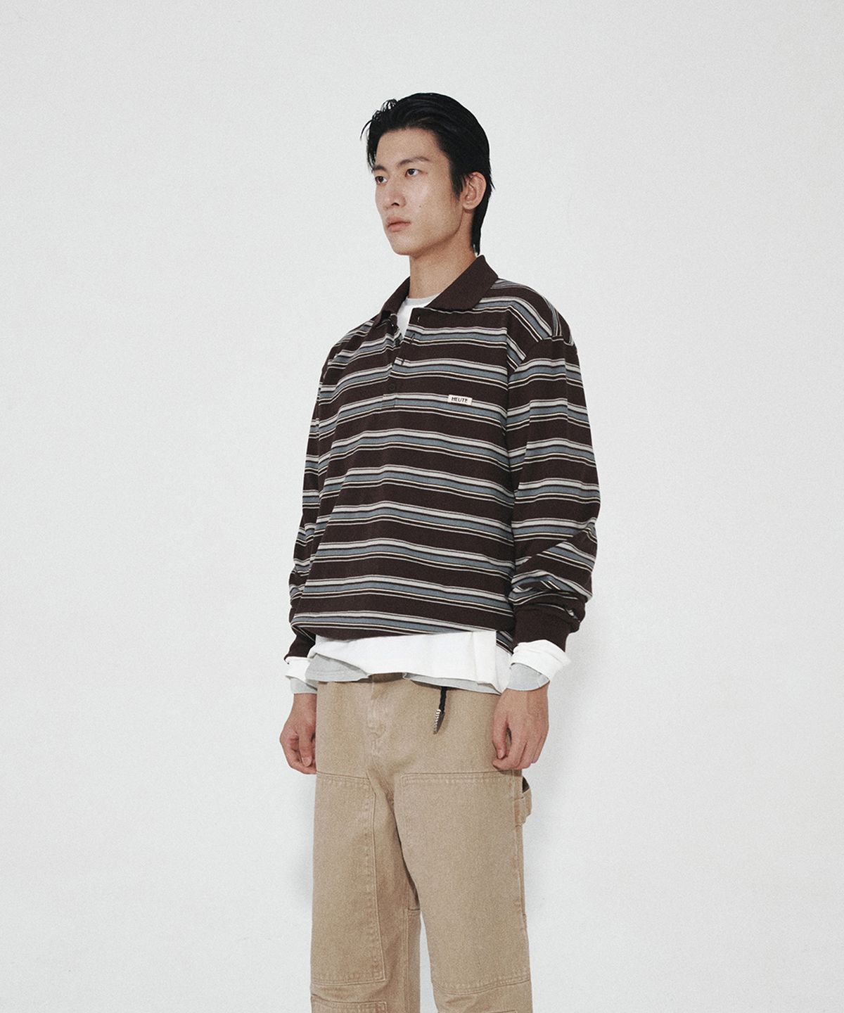 호이테(HEUTE) HET JASPER STRIPE POLO (BROWN)