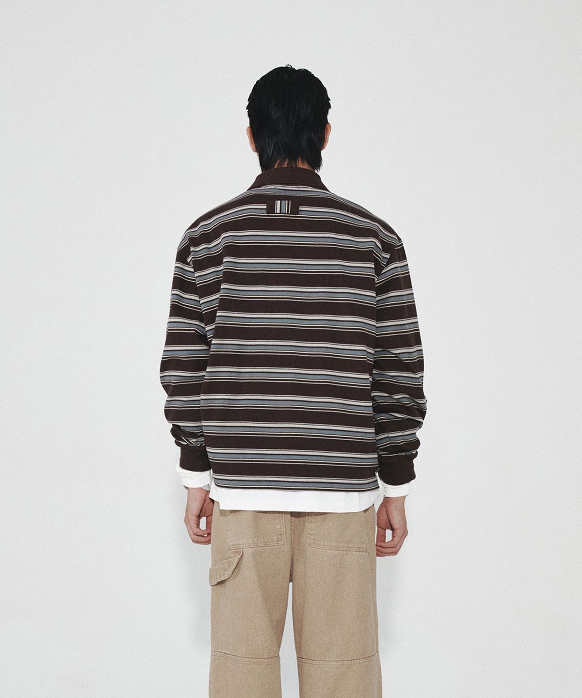 호이테(HEUTE) HET JASPER STRIPE POLO (BROWN)
