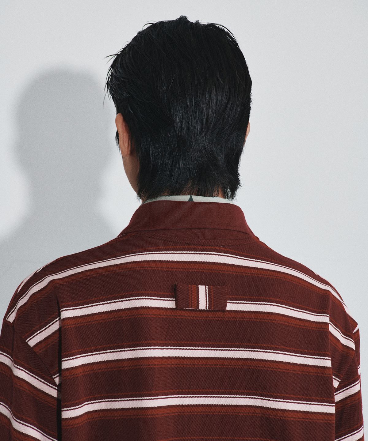 호이테(HEUTE) HET JASPER STRIPE POLO (DRY ROSE RED)