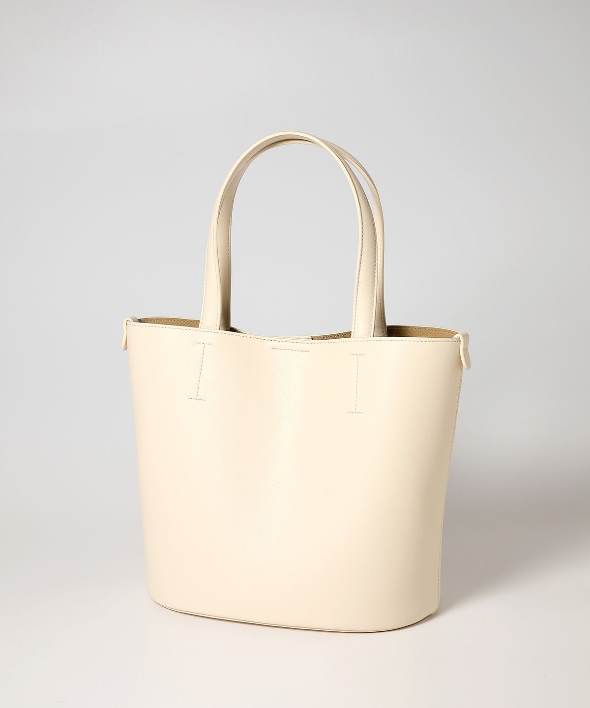 옐로우스톤(YELLOWSTONE) Vegan leather Handle Bucket bag - Ivory