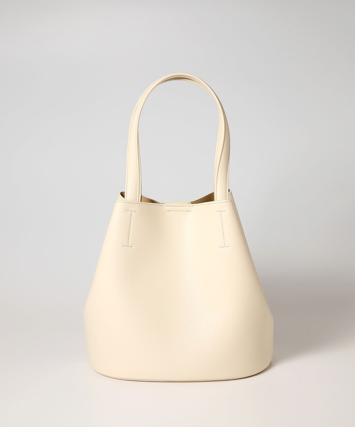 옐로우스톤(YELLOWSTONE) Vegan leather Handle Bucket bag - Ivory
