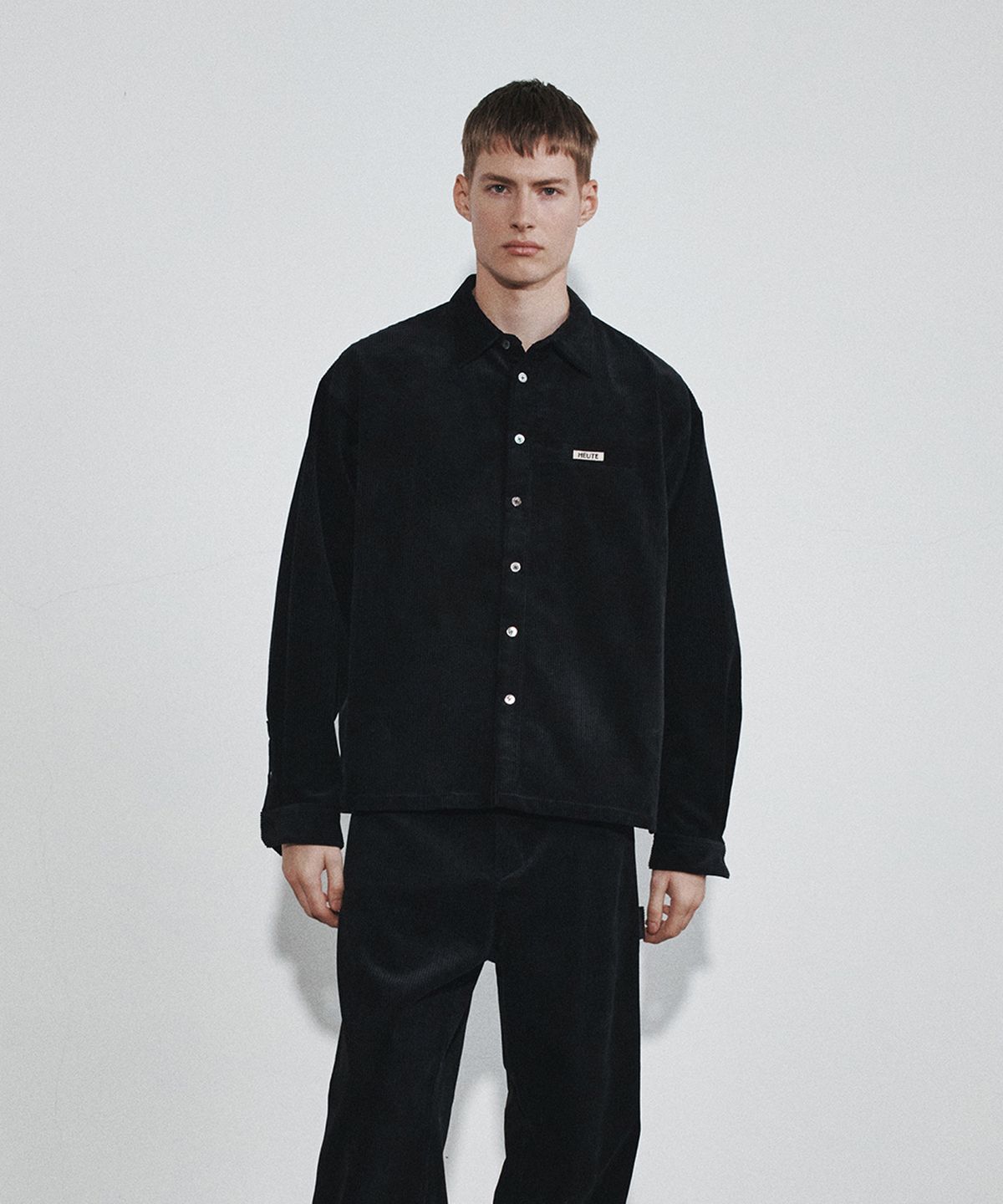 호이테(HEUTE) RISE CORDUROY SHIRTS JACKET (BLACK)