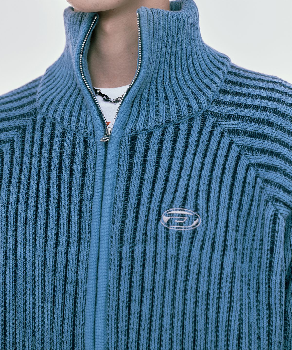 본챔스(BORN CHAMPS) TWO TONE KNIT ZIP-UP B23FT18BL
