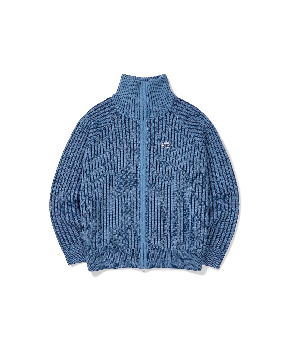 본챔스(BORN CHAMPS) TWO TONE KNIT ZIP-UP B23FT18BL