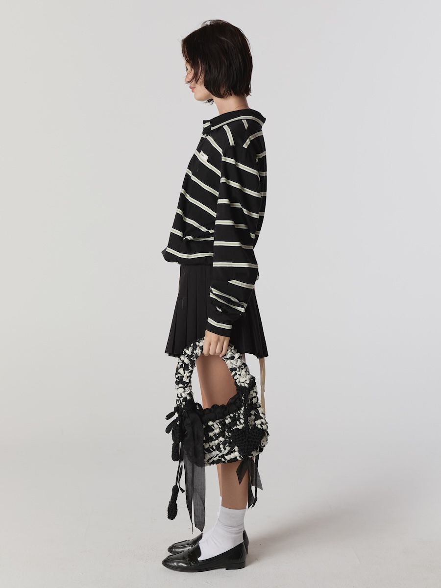 MUSINSA公式 | GLOWNY TERRY PK LONG SLEEVE (BLACK)