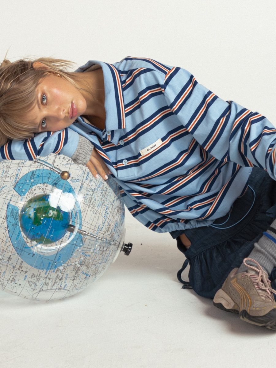 MUSINSA公式 | GLOWNY TERRY PK LONG SLEEVE (BLUE)