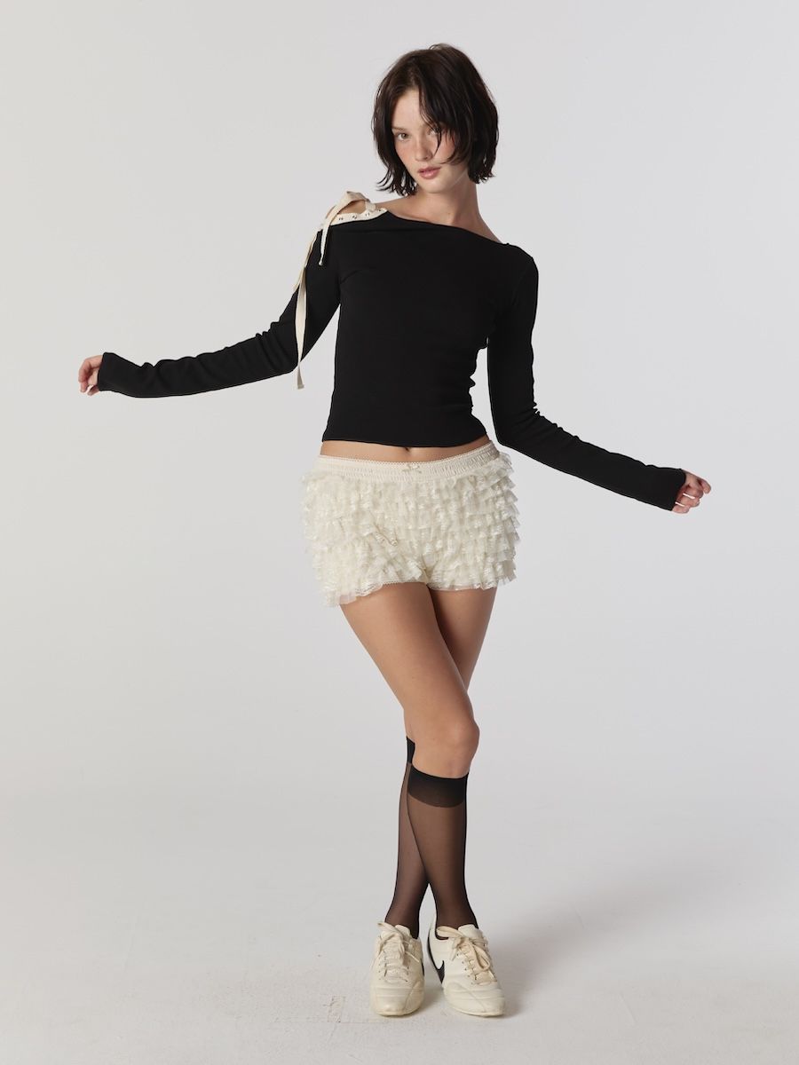 トップス GLOWNY LOUISA LONG SLEEVE MUSINSA | GLOWNY LOUISA LONG SLEEVE (BLACK)