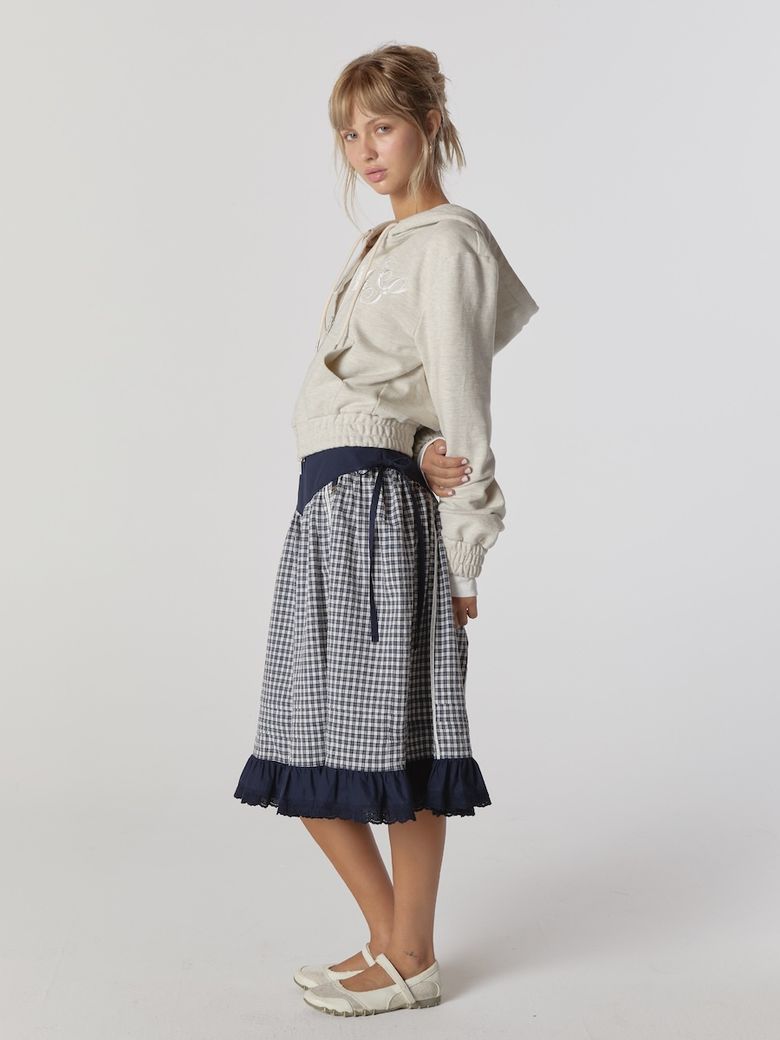 MUSINSA公式 | GLOWNY BONNIE CROP ZIP UP (OATMEAL)
