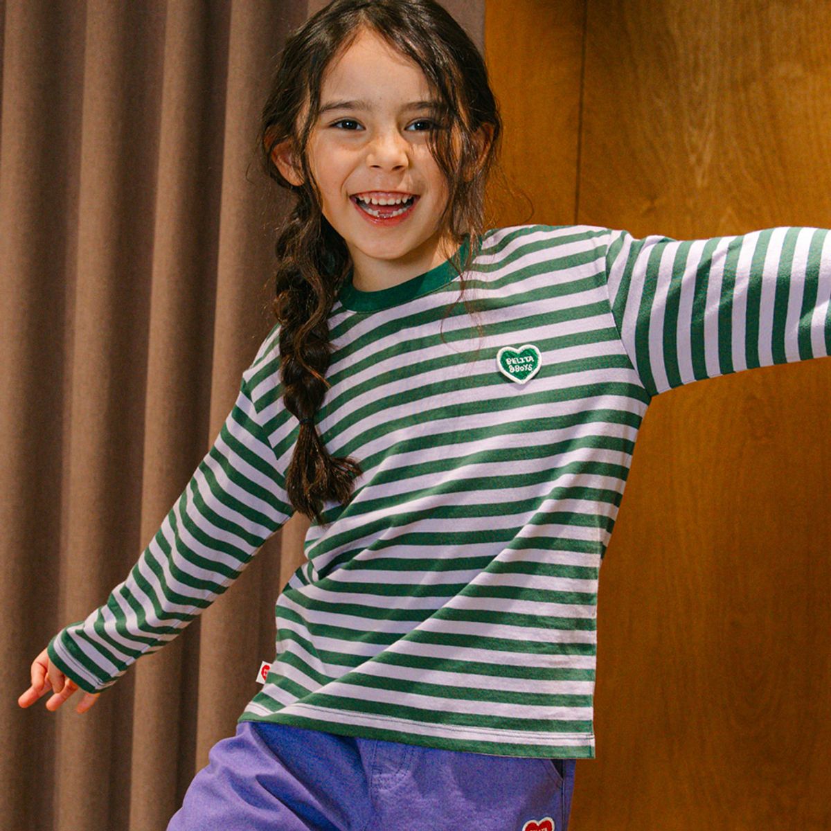 벨리타앤보이즈(BELITANBOYS) BB하트스트라이프 긴팔티셔츠 BK4HTL12GN