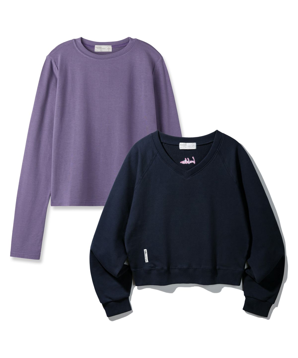 바켄(BAKKEN) [SET] [긴팔+맨투맨]스웨트셔츠 레이어드 티셔츠 세트 BK5974_4999