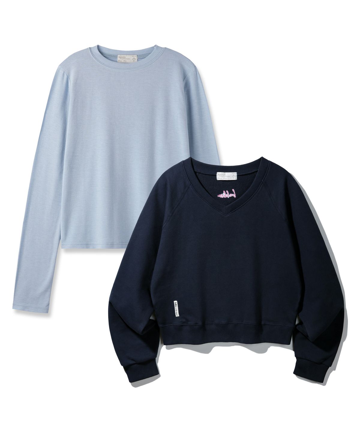 바켄(BAKKEN) [SET] [긴팔+맨투맨]스웨트셔츠 레이어드 티셔츠 세트 BK5974_4999