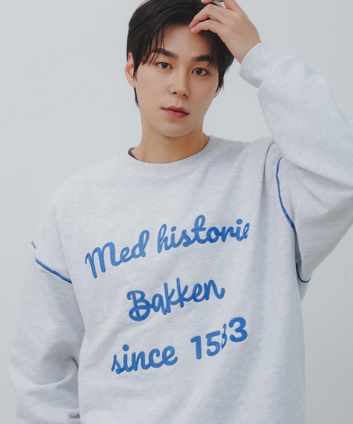 바켄(BAKKEN) Med Historie 스웨트셔츠 BK5977_멜란지화이트