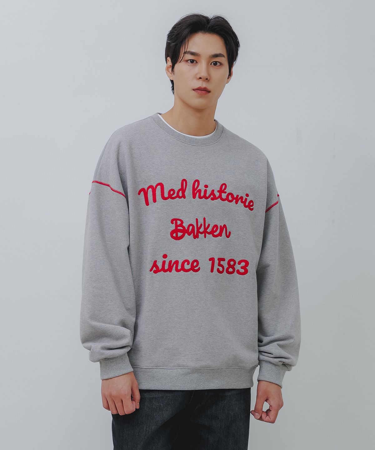 바켄(BAKKEN) Med Historie 스웨트셔츠 BK5977_그레이