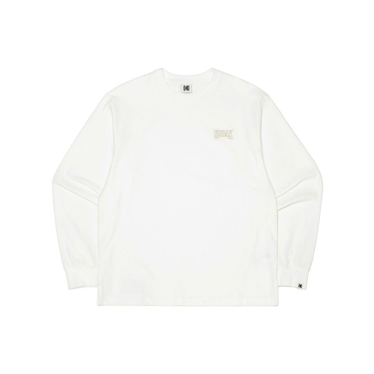 코닥(KODAK) 피치기모 레귤러핏 긴팔 티셔츠 WHITE