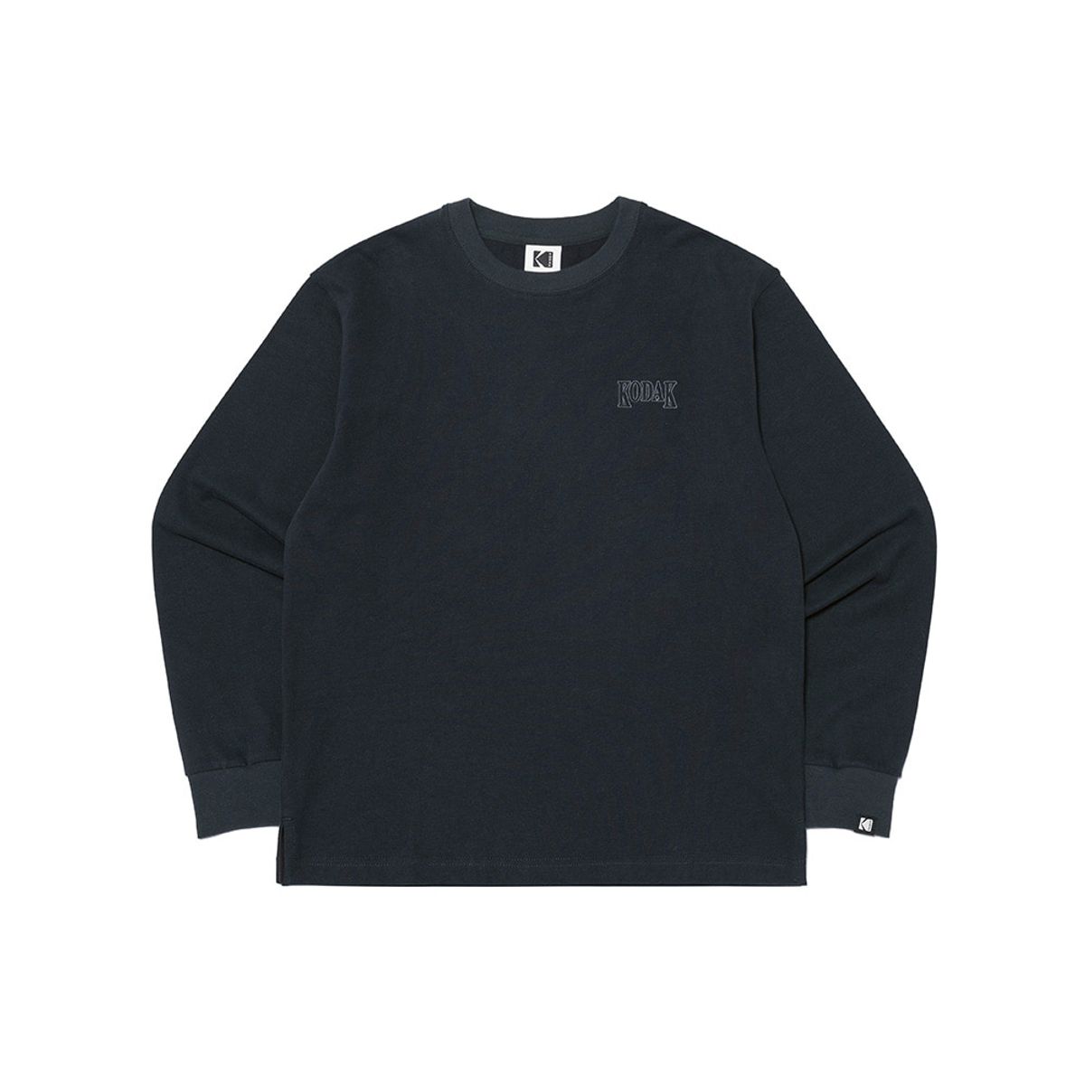코닥(KODAK) 피치기모 레귤러핏 긴팔 티셔츠 BLACK