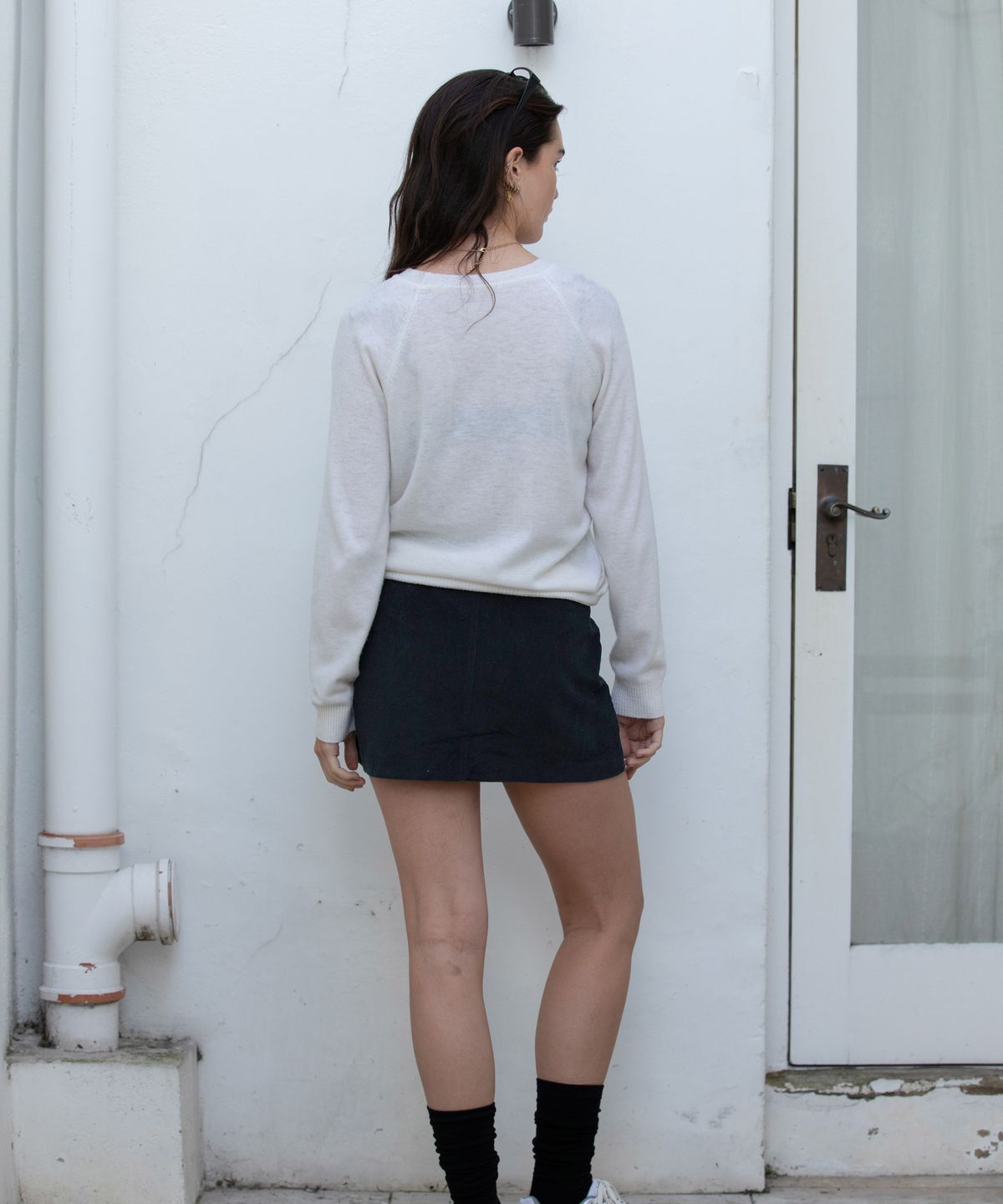 디망쉬(DIMANCHE) CORDUROY CLASSIC MINI SKIRT (BLACK)