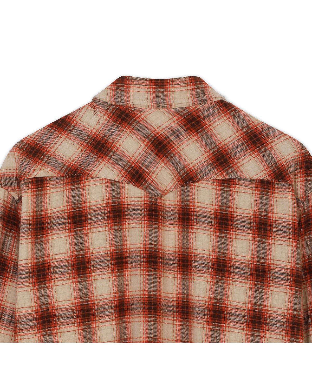 프로드셔츠(PRODESHIRT) [PRODE x MIJ] Damaged Western Check Shirt (Orange)