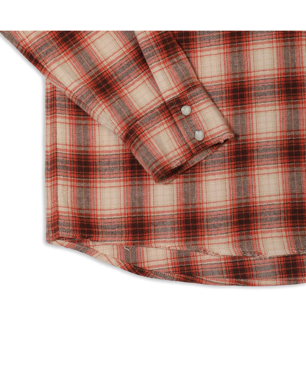 프로드셔츠(PRODESHIRT) [PRODE x MIJ] Damaged Western Check Shirt (Orange)