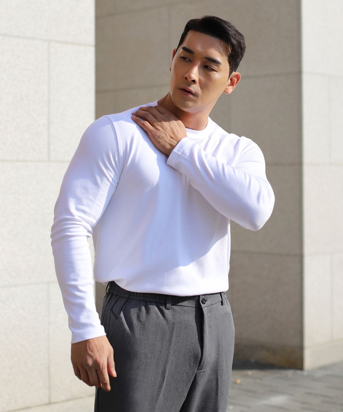보스트핏(BOASTFIT) 머슬핏 코튼모달 긴팔 티셔츠 2COLOR