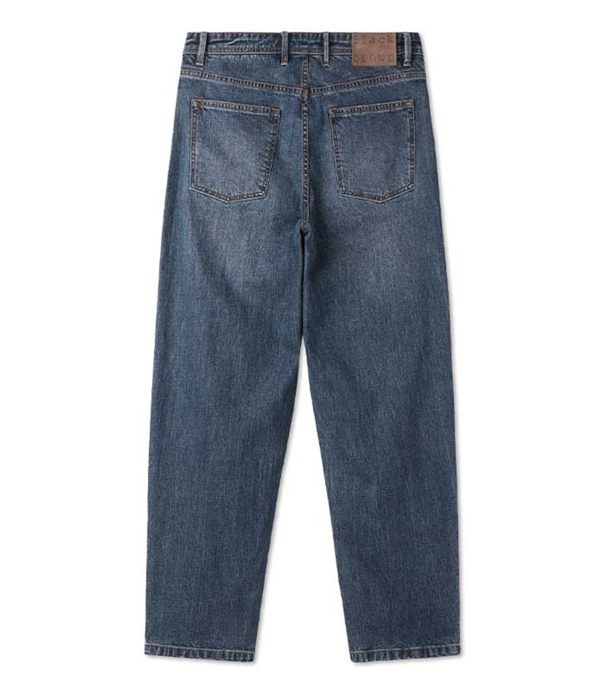 블랙브라운(BLACKBROWN) 디스트로이드 테이퍼드핏 데님 팬츠 [WASHED BLUE]