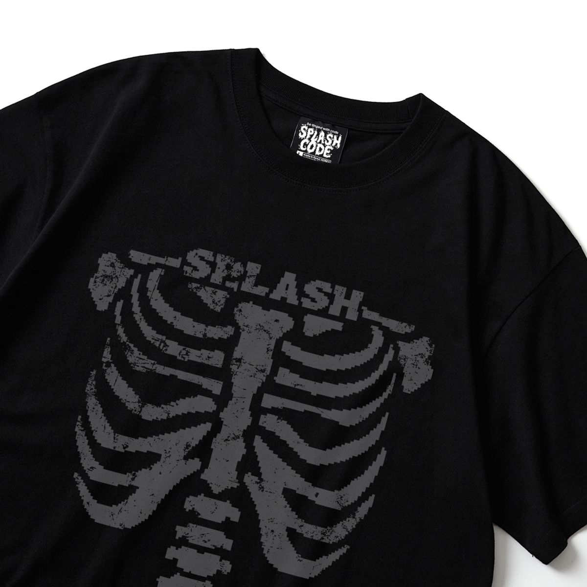 스플래시코드(SPLASHCODE) 반팔 티셔츠 블랙 - 스켈레톤(Skeleton)